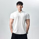 LightWeight summer 250g strong cuffs Polo shirt short-sleeved T-shirt men's breathable sports fitness white Henry collar M M115-135Jin Jin equals 0.5 kg