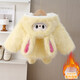G.duck girls winter fur coat 2025 new style imitation fur plus velvet cotton coat for baby girl winter princess cotton coat yellow 90 cm