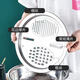 Vegetable cutting tool, multifunctional thickened stainless steel kitchen draining and grating basin, potato slices, radish grating, 3-piece set, 24cm solid basin + leaky basin + grating plate, food grade
