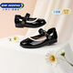 Dr. Jiang's Autumn Children's Ceremonial Shoes Soft Sole Princess Shoes Girls Performance British Style Black Leather Shoes Black 28 Foot Length Approximately 17.5-18.1