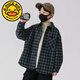 G.duck boys' quilted shirt autumn and winter velvet thickened jacket 24 new style medium and large children's style Korean tartan plaid color 120 cm