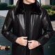 Middle-aged men's leather jacket plus velvet leather jacket men's casual loose large size leather jacket middle-aged and elderly dad wear black plus velvet 2XL