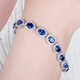 Ink Taoyuan sapphire bracelet for women s925 sterling silver new style versatile pavé blue zircon tanzanite crystal bracelet 925 sterling silver bracelet 17-20 cm adjustable