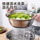 Vegetable cutting tool, multifunctional thickened stainless steel kitchen draining and grating basin, potato slices, radish grating, 3-piece set, 24cm solid basin + leaky basin + grating plate, food grade
