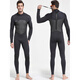 SBART new men's 5MM one-piece wetsuit for girls, cold-proof and warm wetsuit for adults, surfing swimsuit, 1164 black with fine embossing XL