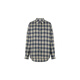 MEIYANG Miu Ge shirt retro academic style cotton plaid yarn-dyed lapel button-down mid-century Beijing classic winter new style dark blue plaid M