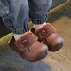 Kapibara children's cotton slippers, boy's winter cartoon cute non-slip indoor soft-soled baby slippers, upgraded environmentally friendly material dark coffee (heel included) 12 36/37 size (suitable for 35/36 feet)