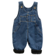 Baby soft denim overalls plus velvet winter overalls for boys and girls thickened velvet outer wear one-piece baby pants blue plus velvet thickening 100 cm