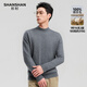 SHANSHAN Shanshan Pure Wool Sweater Men's Autumn and Winter New Style 100% Sheep Wool Heavy Thick Round Neck Warm Zodiac Year Red Sweater Medium Smoke Gray L/175