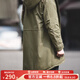 Maden workwear American retro M51 fishtail windbreaker mid-length hooded jacket men's military coat park over cotton jacket autumn and winter military green (slim fit) L