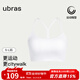 Ubras urban light outdoor small mousse spaghetti straps I-shaped beautiful back sports vest bra women's underwear yoga pants bra-white M bra suitable for 75A-75C