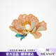 MEXNIA high-end luxury jewelry brooch for women classical new Chinese style peony flower accessories corsage pin gift orange (freshwater pearl + enamel) brand gift box