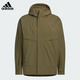 Adidas Jacket Men's 2025 Winter New Fitness Training Sports Woven Hooded Jacket Running Style KB7625 3XL