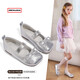 ABCdoukids Girls' Leather Shoes 2025 Spring New Children's Fashion Peas Shoes Girls' Bow Princess Shoes Silver Size 33 Inner Length 20.3cm
