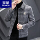 ROMON Wool Men's Short Jacket Padded Thickened Men's 2025 New Spring Autumn and Winter Casual Woolen Jacket 5 Gray 2905 Style Thickened XL 180 (135Jin Jin is equal to 0.5kg -150Jin Jin is equal to 0.5kg)