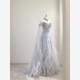 High-end banquet evening dress female fairy princess dress 2025 new adult ceremony 18th birthday performance host silver XS