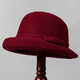 Fangchi felt mother hat women's French retro bow bucket hat autumn and winter rich style hat mocha color M (56-58cm)