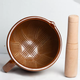 Yusen Yi Lei old-fashioned Hunan restaurant bowl with medium garlic pound ceramic pepper preserved egg grinder household wooden mallet set of 15cm large hammer bowl - high-quality beech wood hammer