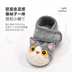 XiaoRong 0-3 years old baby girl soft sole toddler shoes kitten Velcro stable shoes cartoon home floor shoes warm beige/light pink 15.5 suitable for feet length 14-14.5cm