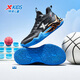 XTEP Children's Devil Boys Breathable Professional Competition Basketball Shoes Black/Prussian Blue 34