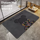 Yusenyi Bathroom Floor Mat Diatom Mud Water-Absorbent Non-Slip Wipe-Free Carpet Paving Bathroom Toilet Door Feet Diatom Mud Line Border Pixel Bear 40x60CM (Instantly Strong Water Absorption)