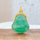 18K gold inlaid emerald Buddha pendant necklace for mom’s birthday, peace and joy for girlfriend Buddha necklace, green