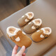 Jin Jin is equal to 0.5 kg. Mu boys and girls Birkenstock shoes, winter velvet cotton shoes, soft bottom baby toddler shoes, baby bean shoes, children's shoes, khaki color, size 24, inner length 15cm