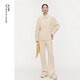 AUM (AUM) easy suit AUM 2025 winter new blended double-sided knitted fabric lapel shirt trousers off-white bottoms M