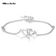 Miss JuJu pt950 platinum heart-linked bracelet for women, fashionable platinum love-shaped bracelet for wife, weight 3.4-3.6g, length 16+2cm+ free engraving