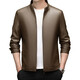 Goldlion 2026 Autumn and Winter Haining Leather Jacket Middle-aged Men's Dad's Wear Business Casual Leather Jacket Boutique Trend Jacket Black 3XL 190