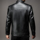Lilang leather jacket men's autumn and winter new men's stand-up collar soft leather jacket middle-aged men's loose casual leather jacket brown cotton thickened L 175 (recommended weight 115-130)
