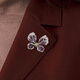 HKHL full diamond butterfly brooch for women, exquisite niche design, luxurious corsage and scarf buckle, holiday birthday gift for mom, butterfly brooch + light luxury gift box