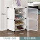 Chengyaoge thickened plastic shoe rack household dust-proof assembled shoe cabinet door folding large capacity transparent shoe box storage rack 4 layers white picture 2 please check whether it is the required product