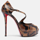 Christian Louboutin New Year's Gift Autumn and Winter New Products Women's Leather Platform High Heels P01082469 Brown 37 CN 37