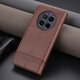 Jioxiang Magnetic Flip Cowgrain Leather Case Suitable for Huawei Mate50 Mobile Phone Case Business All-inclusive Anti-fall Brown Huawei Mate50