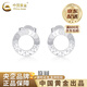 CHINA GOLD PT950 platinum simple round earrings for women, high-end and light luxury, platinum Valentine's Day birthday gift for girlfriend and wife, platinum simple round earrings, about 2.2g