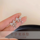 China Gold (CHINA GOLD) Silver Earrings Sterling Silver Girls Earrings Earrings Light Luxury High-end Niche Birthday Gifts for Women Light Luxury Niche Girlfriends Bow Earrings