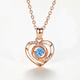 Ji Sifan Light Luxury Necklace Women's Eternal Heart Rose Gold Jewelry Valentine's Day Anniversary Birthday Gift for Girlfriend and Wife Rose Gold Blue Diamond Topaz