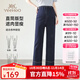 Ying's Maternity Pants Loose Straight Jeans No Support Belly Wide Leg Pants Slim Straight Pants Casual Pants Wear Outside Denim Blue (Both Side Drawstrings Adjustable Cotton 65%) XL Recommended Weight 130-140 Jin Jin is equal to 0.5 kg