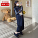 Maternity dress 2025 new sweater autumn and winter suit bear vest skirt pregnant mother high-end wear blue suit XL
