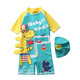 New children's swimsuit boy suit boy one-piece child small, medium and large children's swimsuit baby sun protection swimsuit dark green_white cloud green dinosaur 165 S_(70-80cm_15-20Jin Jin equals 0.5 kg)