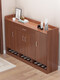 Home entrance simple modern multifunctional storage shoe cabinet balcony large capacity shoe rack floor storage cabinet 60cm ancient sandalwood two doors and one drawer