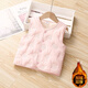 Xinnan baby vest autumn and winter baby outer vest winter children's cotton vest children's plus velvet thickened girls' green vest vest plus velvet can be worn outside 90 yards