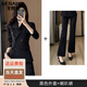 Gesaiya business formal women's long-sleeved suit suit women's double-breasted professional suit spring, autumn and winter interview commuter suit black jacket + B259 bell bottoms XL