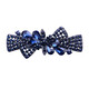Bow rhinestone hairpin for women, adult half-tied hairpiece, one-word ponytail hairpin at the back of the head, mom style spring clip, blue 1 pack