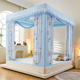 Yonghuan 2025 new children's anti-fall mosquito net, full-bottomed baby home bed curtain, integrated bed curtain zipper, no need to install, year-round safe return model, Class A thickened splicing-free bracket + five-sided super shading, 3-1.5 meters, bed width 1.5 meters, length 1.9 meters