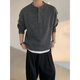 Cleanfit henley collar sweater men's autumn and winter warm sweater men's inner long-sleeved base sweater floral gray autumn and winter upgraded model M_95 to 115Jin Jin equals 0.5 kg can be worn