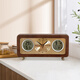 Compas solid wood desktop clock living room temperature and humidity silent perpetual calendar clock 508 (28.5*14cm)