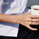 ZEGL ring women's niche design tail ring light luxury high-end hand jewelry personalized ring autumn and winter new style gift for best friends silver plain ring - thick size 6