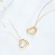 Weiyang quality 18K gold necklace for women AU750 heart-shaped color gold diamond pendant single pendant love rose gold 18K heart-shaped chain diamond Lao Fengxiang quality